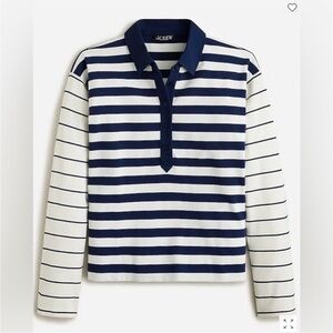 BOGO! J. Crew Polo Shirt Striped Navy Cotton Pullover Size XS